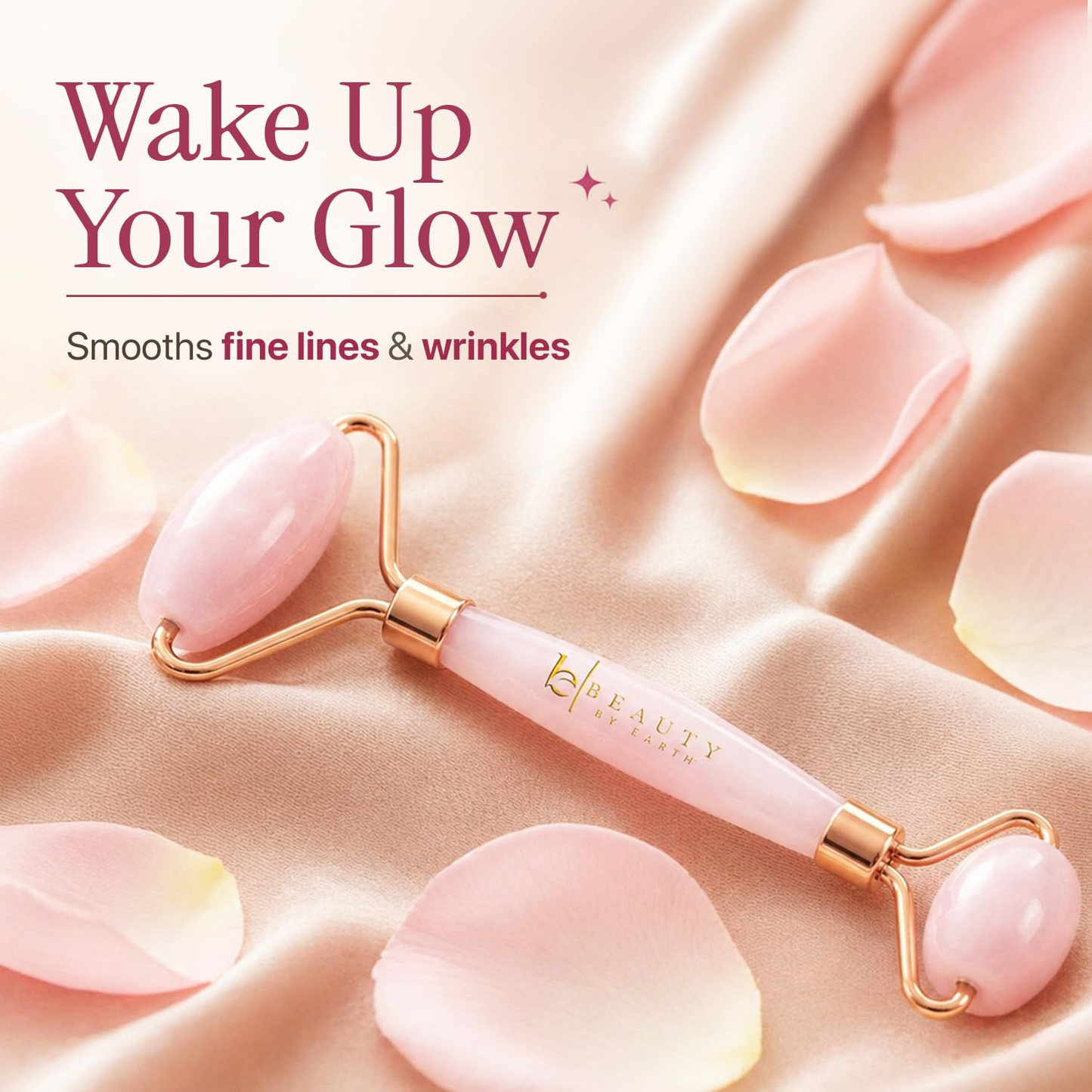 Rose Quartz Face Roller — De-Puff and Glow